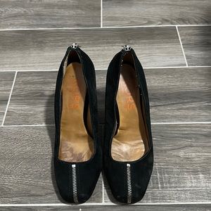 Micheal Kors zipper suede wedge